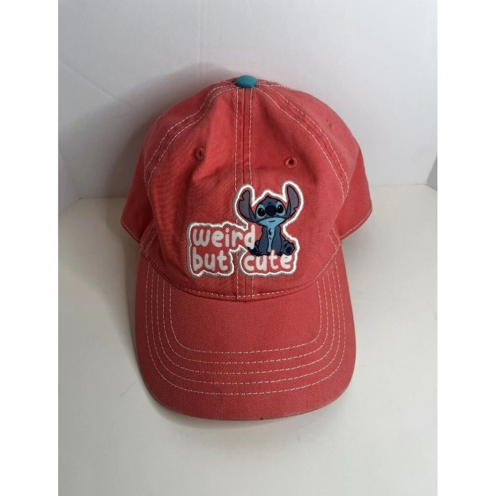 Disney Parks Pink Lilo & Stitch Weird But Cute Graphic Baseball Cap Nerdy